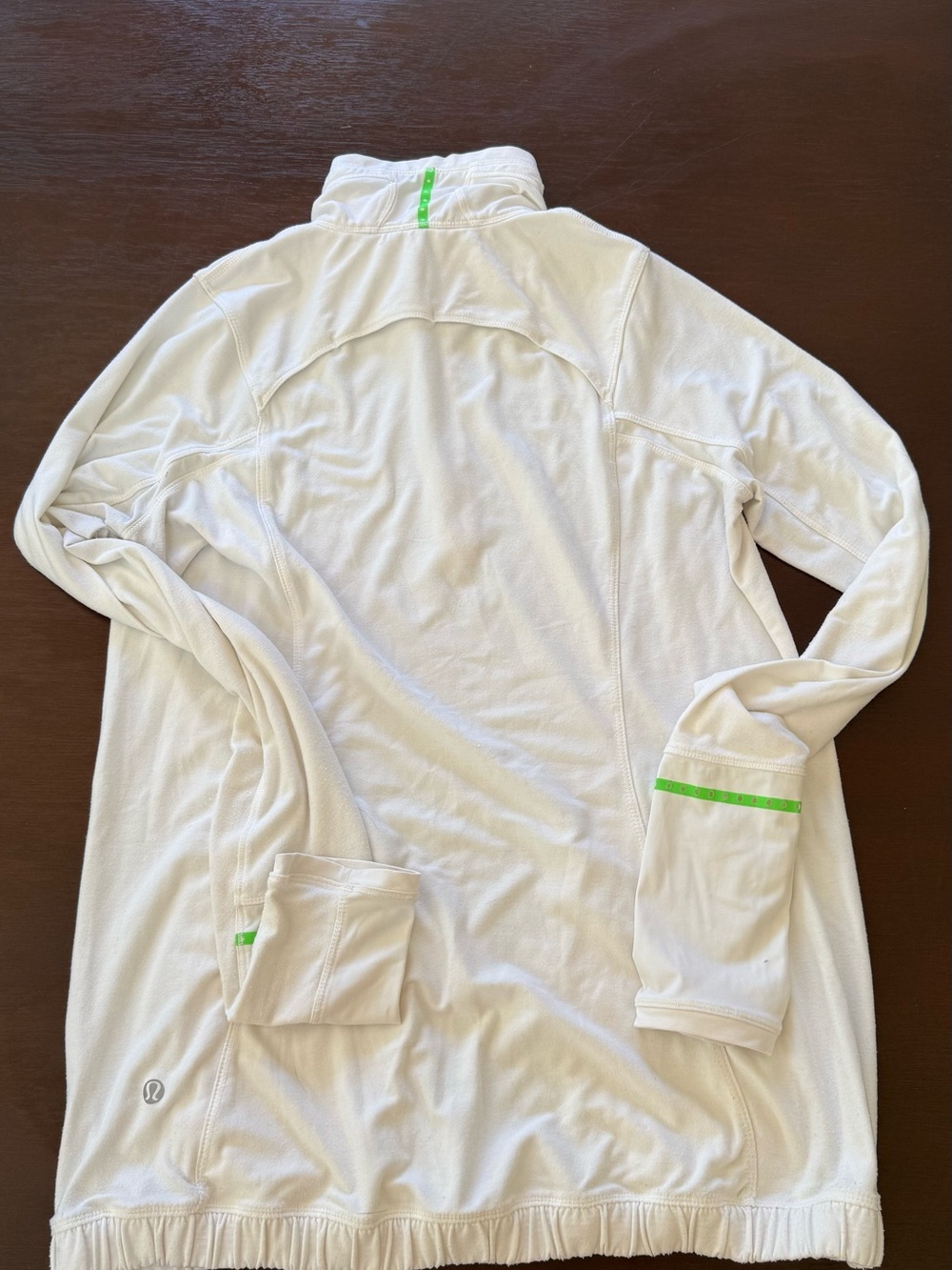 lululemon athletica White Quarter-Zip Pullover with Lime Accent - Picture 2 of 6